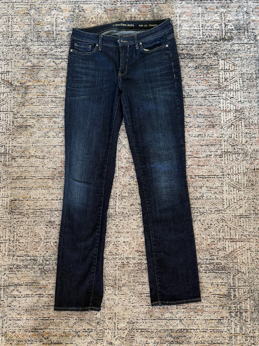 Calvin Klein - Dark Wash Straight Leg Stretch Jeans W28 L32